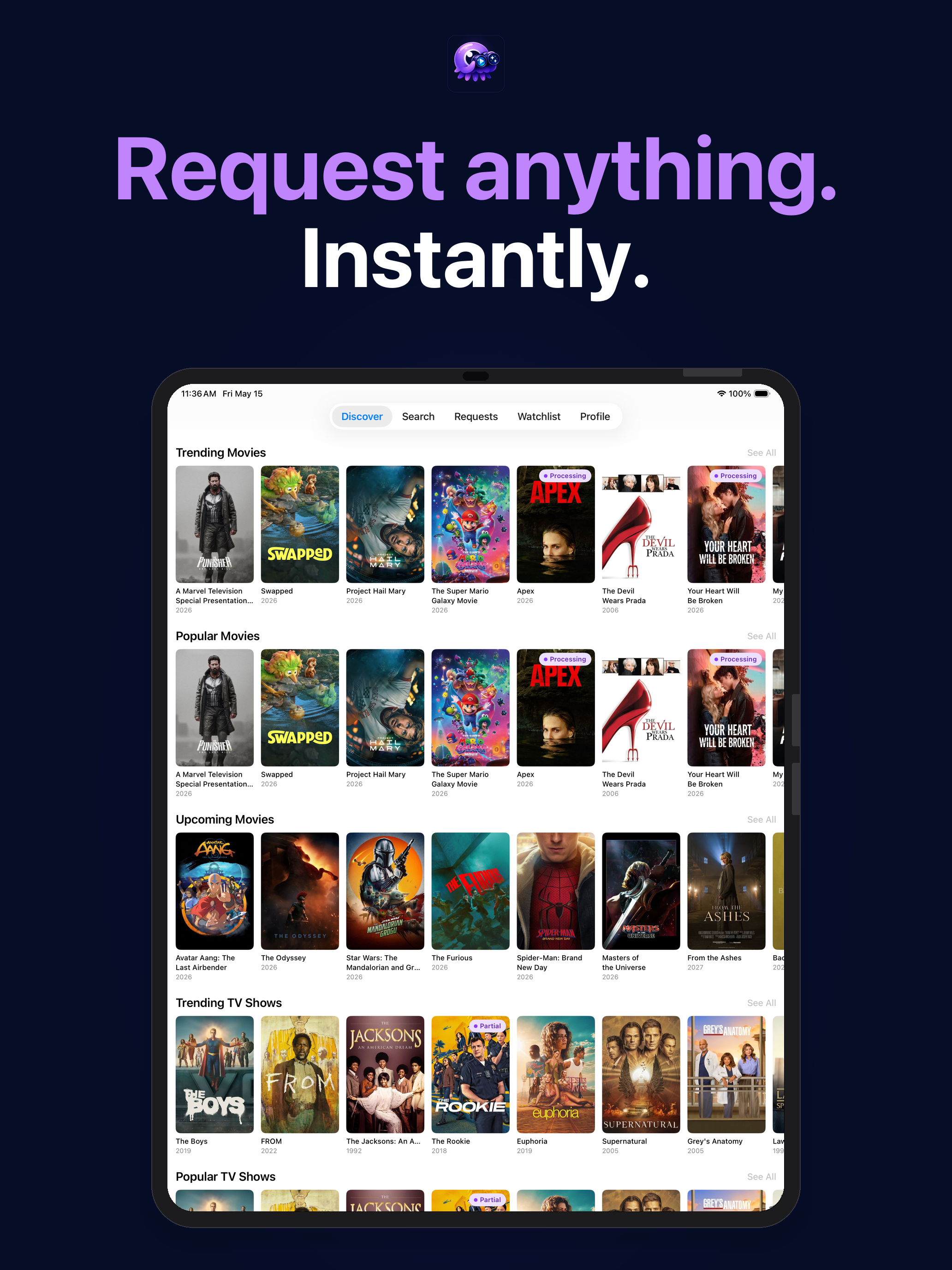 Discover — Request anything. Instantly.
